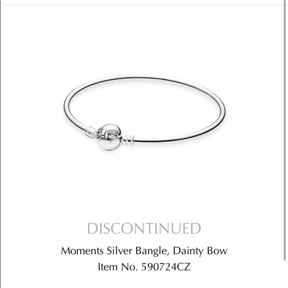 Pandora limited edition discontinued Dainty Bow Bangle size 21 - Picture 8 of 8